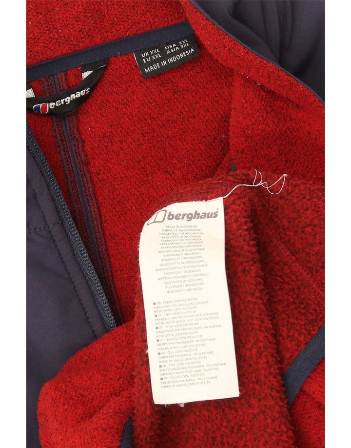 Jaqueta de lã masculina Berghaus UK 44 2XL poliéster colorblock vermelho