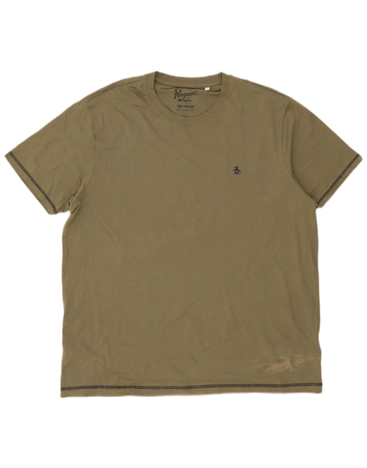 Camiseta masculina Penguin Top 3XL algodão verde