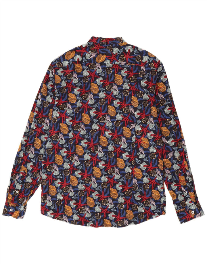 Camisa masculina Bread & Buttons XL de algodão com estampa animal multicolorida
