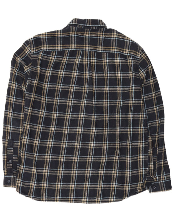 Camisa masculina de flanela Jack Wills Classic Fit XL azul marinho xadrez algodão
