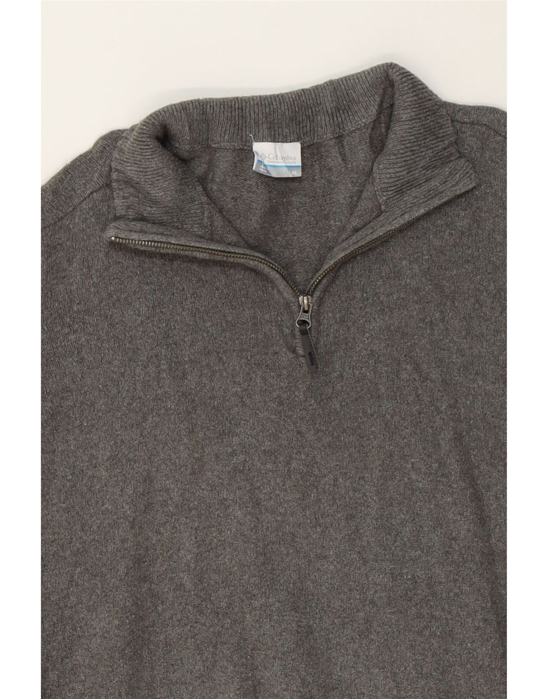 COLUMBIA Womens Zip Neck Jumper Sweater UK 18 XL Grey Cotton Vintage Columbia and Second-Hand Columbia from Messina Hembry 