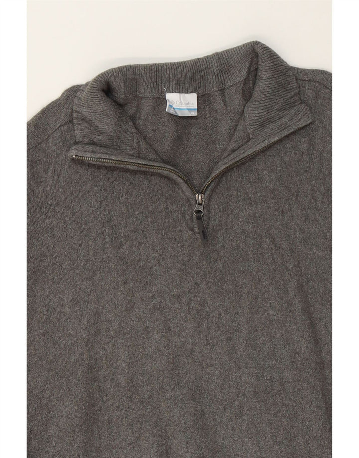 COLUMBIA Womens Zip Neck Jumper Sweater UK 18 XL Grey Cotton Vintage Columbia and Second-Hand Columbia from Messina Hembry 