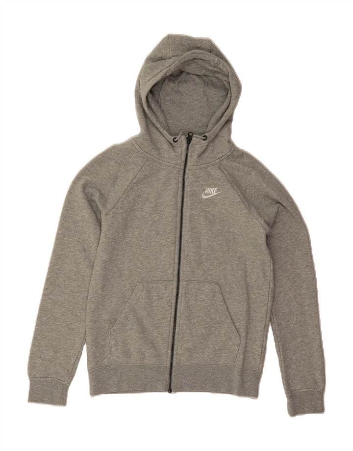 NIKE Womens Zip Hoodie Sweater UK 6 XS Grey Cotton Vintage Nike and Second-Hand Nike from Messina Hembry 