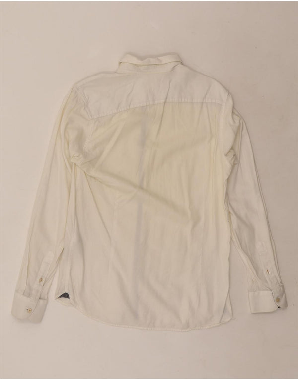 Camisa masculina Ted Baker tamanho 3 médio algodão branco