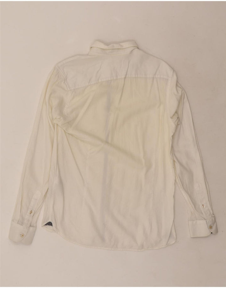 Camisa masculina Ted Baker tamanho 3 médio algodão branco
