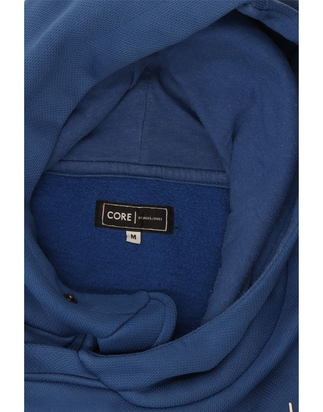 Suéter masculino com capuz gráfico Jack & Jones Core azul médio poliéster