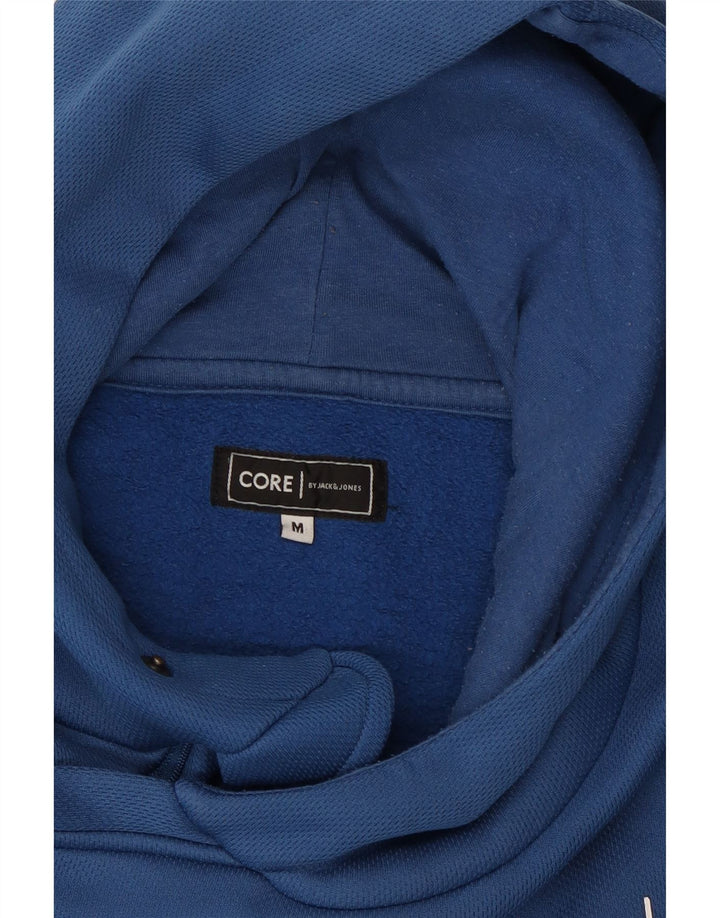 Suéter masculino com capuz gráfico Jack & Jones Core azul médio poliéster