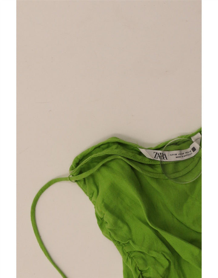 Top feminino sem ombro ZARA UK 4 XS verde
