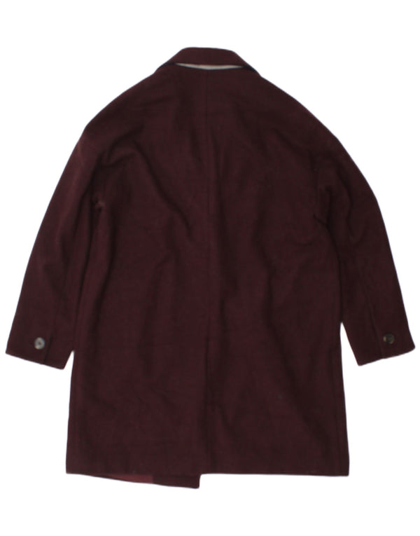 Sobretudo feminino Topshop UK 12 poliéster médio Borgonha
