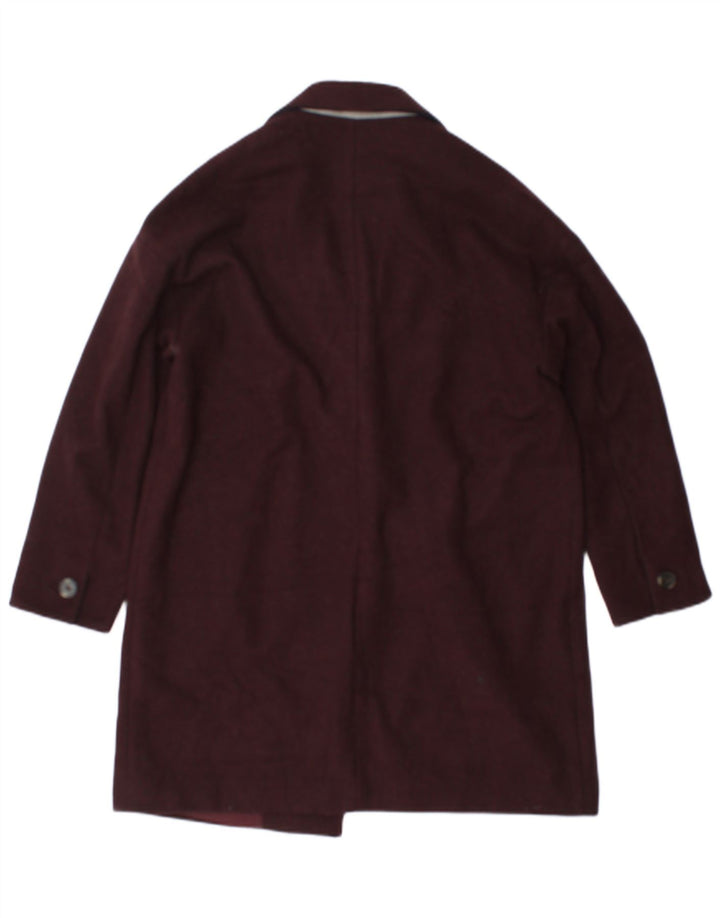 Sobretudo feminino Topshop UK 12 poliéster médio Borgonha