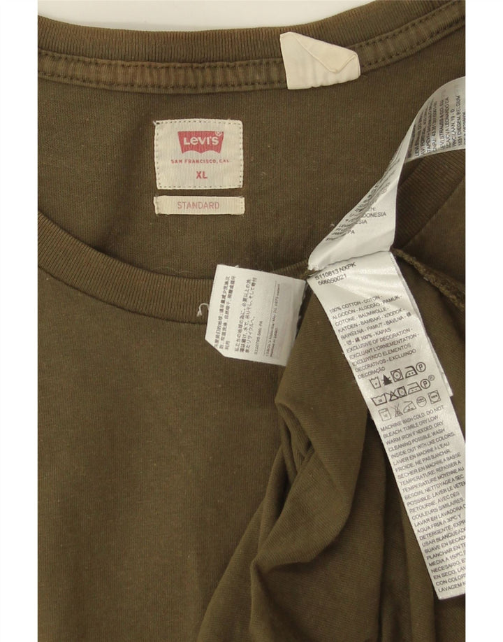 Camiseta masculina padrão Levi's Top XL algodão cáqui