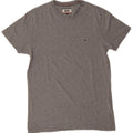 Camiseta masculina Tommy Hilfiger top pequeno algodão cinza