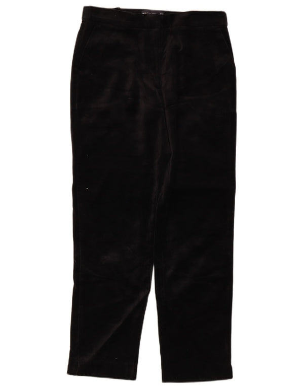 Calça feminina Marks & Spencer de veludo cortada Reino Unido 8 pequena W28 L25 preta
