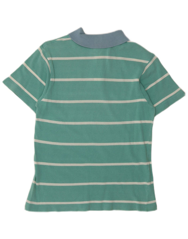 Polo Lacoste Menino Rugby 13-14 Anos Listrado Turquesa Algodão