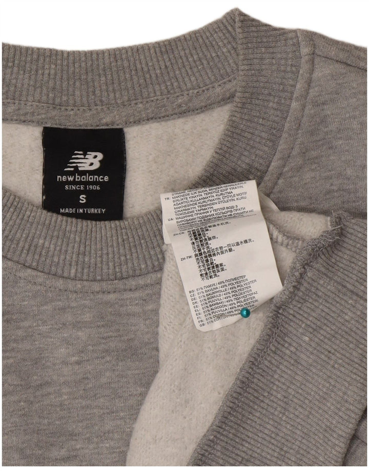 Suéter gráfico masculino New Balance algodão cinza pequeno