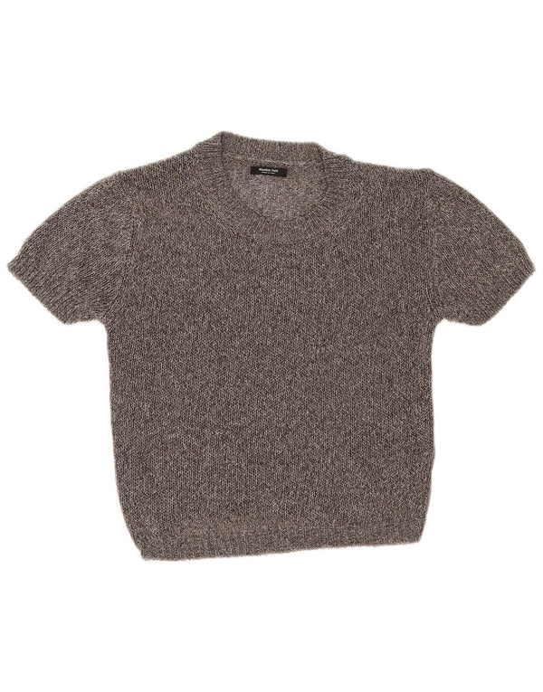 Suéter feminino Massimo Dutti com gola canoa Reino Unido 6 XS cinza manchado