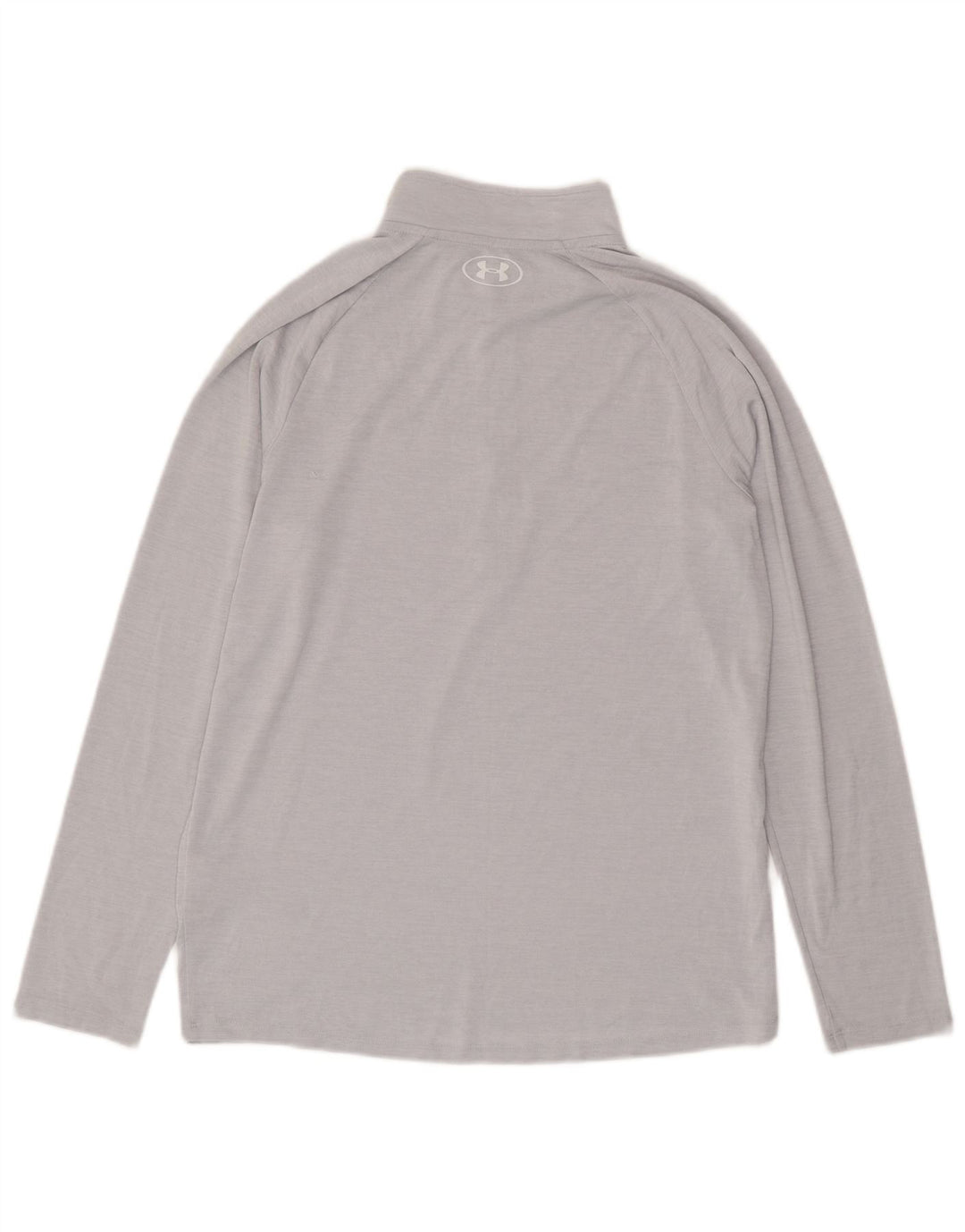 Under Armour Mens Zip Neck Pulôver Treino Top Cinza Médio Poliéster