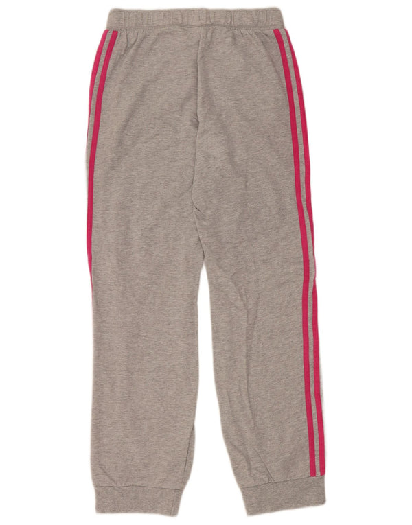 Adidas meninas calças de treino joggers 11-12 anos cinza manchado algodão
