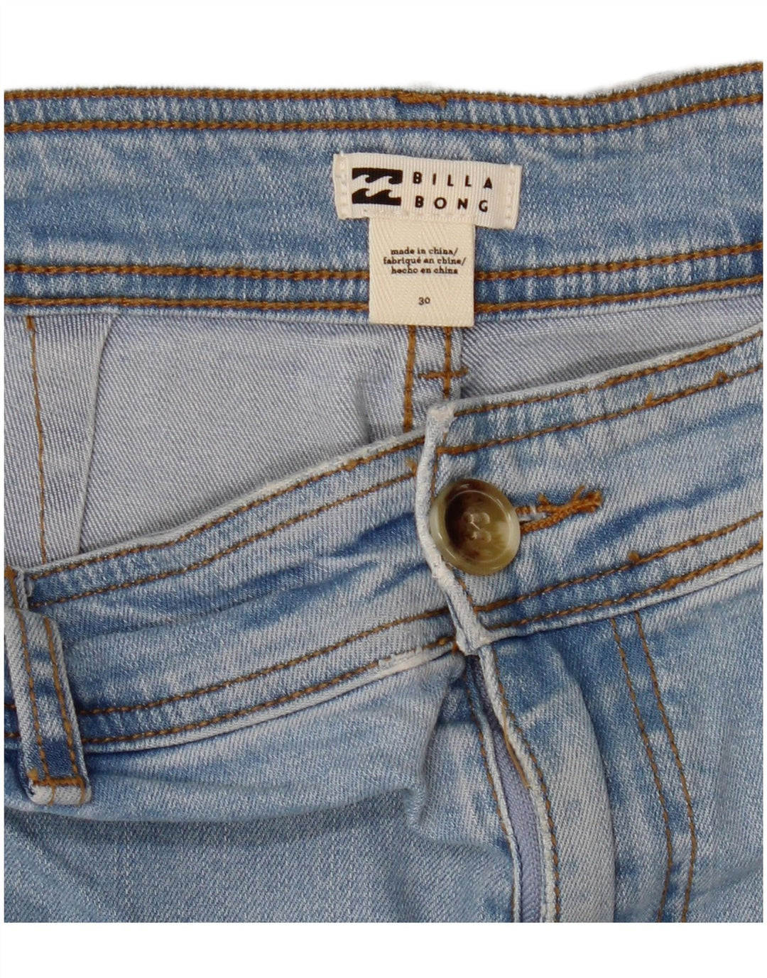 Calça jeans feminina BILLABONG cintura alta com perna larga W30 L27 azul