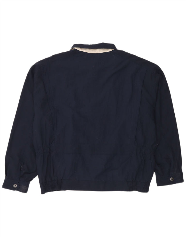 Jaqueta bomber masculina vintage UK 42 XL poliéster azul marinho