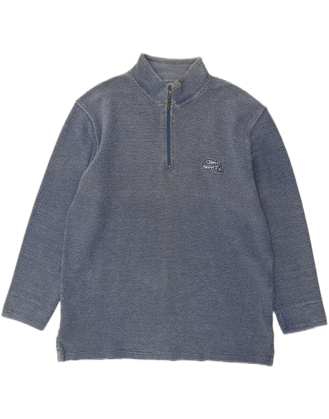 Moletom masculino Weird Fish com zíper e gola XL algodão azul