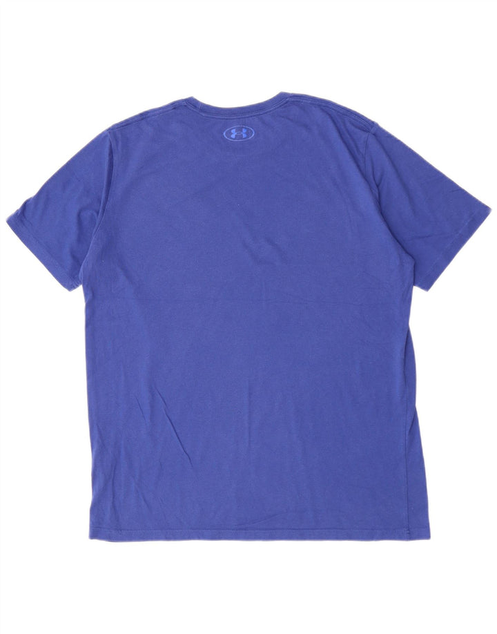 Camiseta gráfica masculina UNDER ARMOUR grande algodão azul