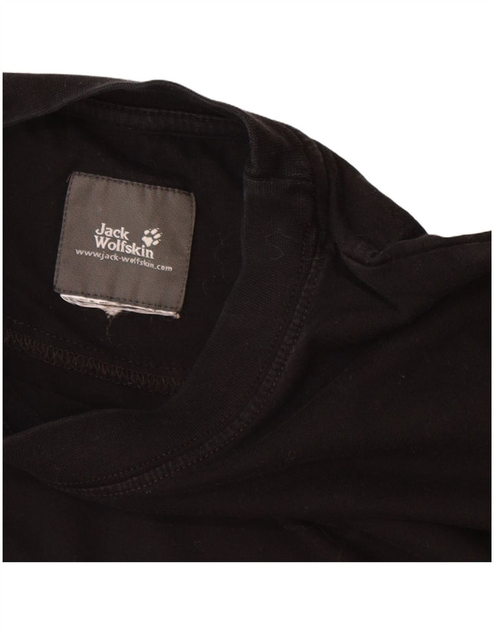 Camiseta gráfica masculina JACK WOLFSKIN grande algodão preto