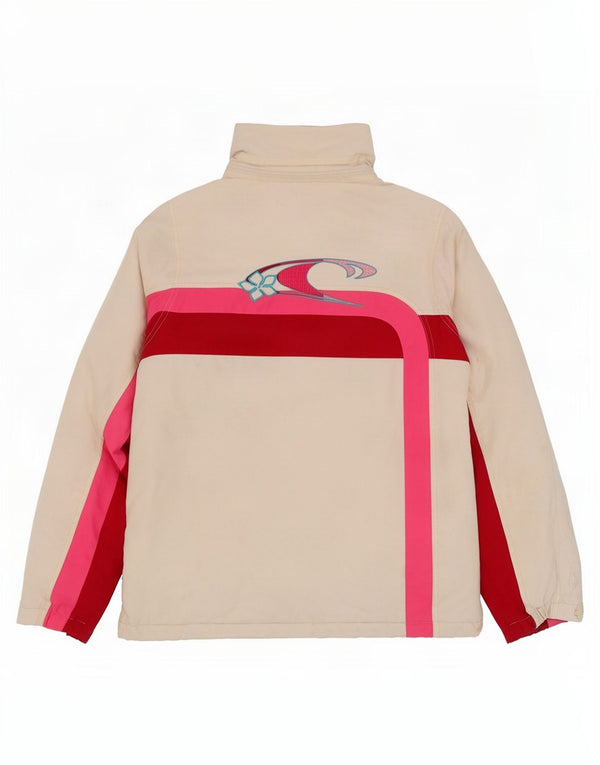 Jaqueta corta-vento feminina O'Neill UK 10 poliéster colorblock branco pequeno