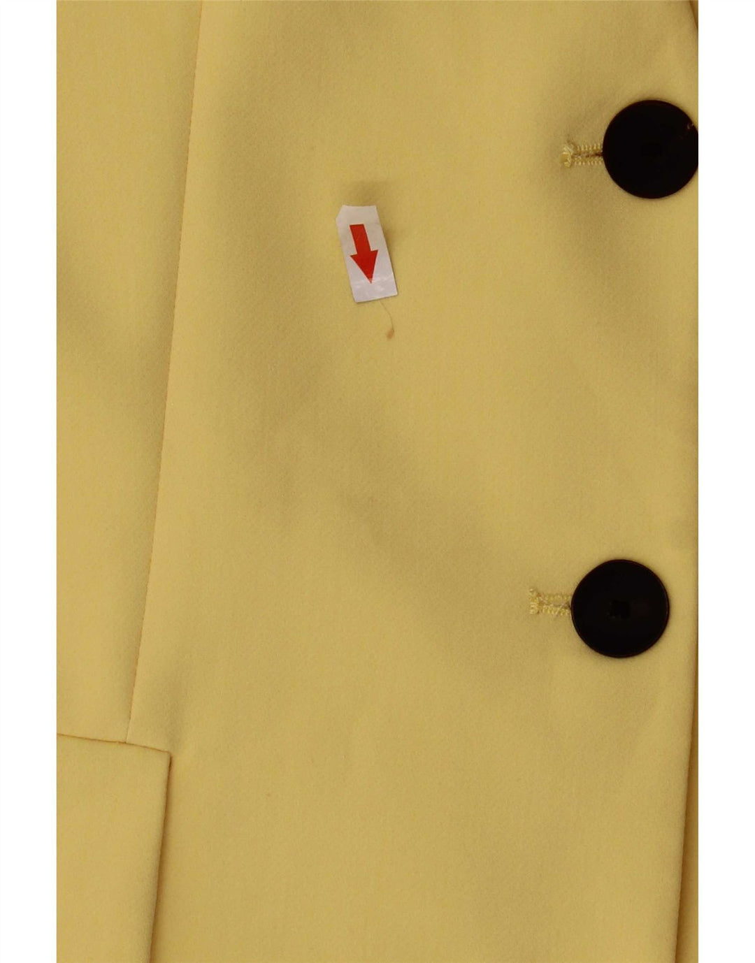 Jaqueta blazer feminina sem mangas com 3 botões Zara Reino Unido 14 grande poliéster amarelo