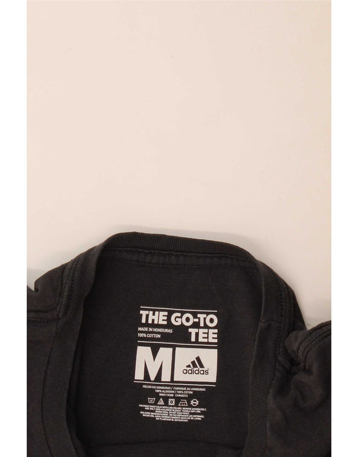 Adidas Mens Graphic T-Shirt Top Médio Algodão Preto