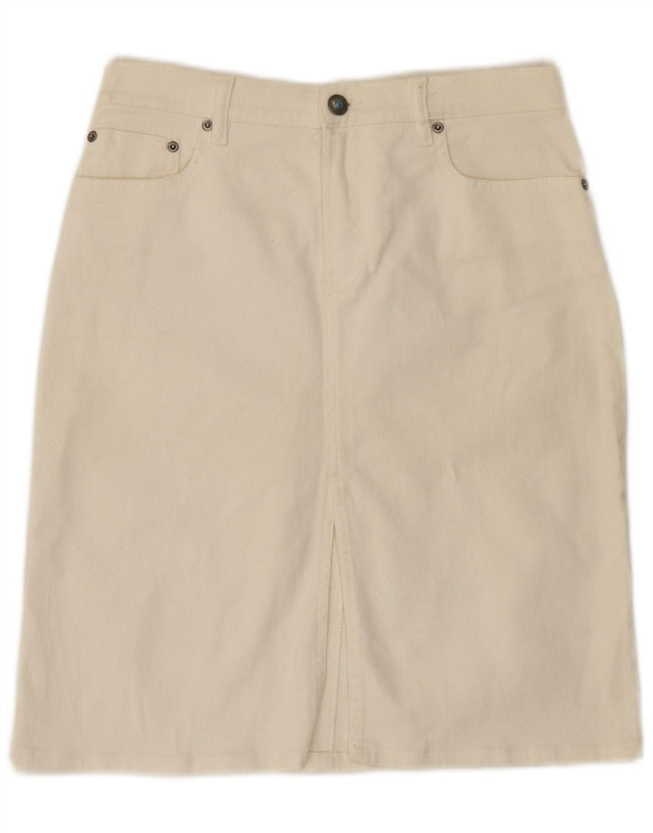 Saia jeans feminina Marlboro Classics IT 42 médio W28 algodão branco