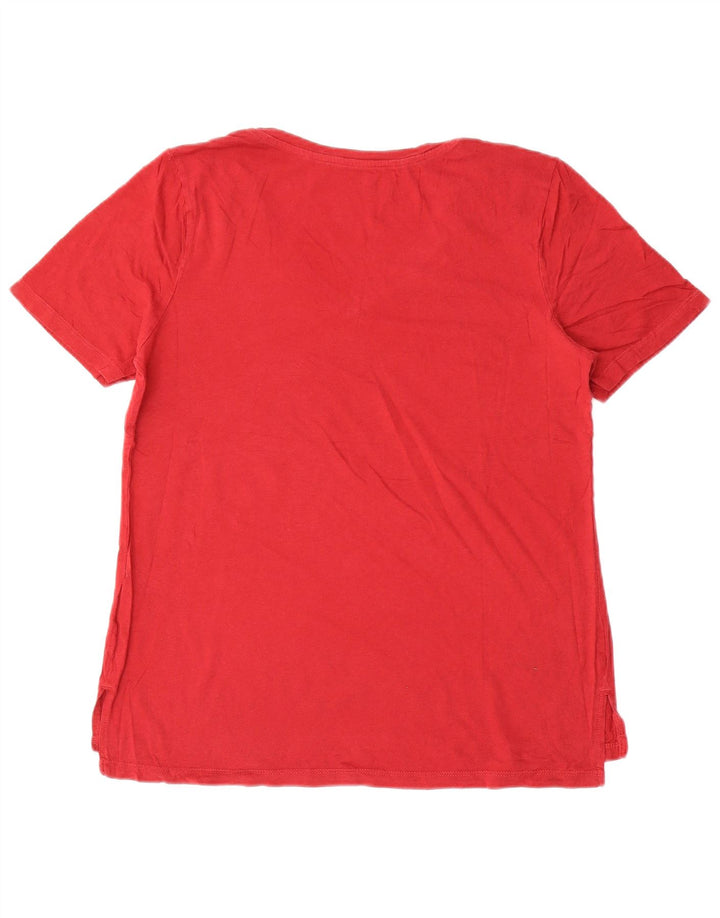 Camiseta feminina EDDIE BAUER UK 16 grande algodão vermelho