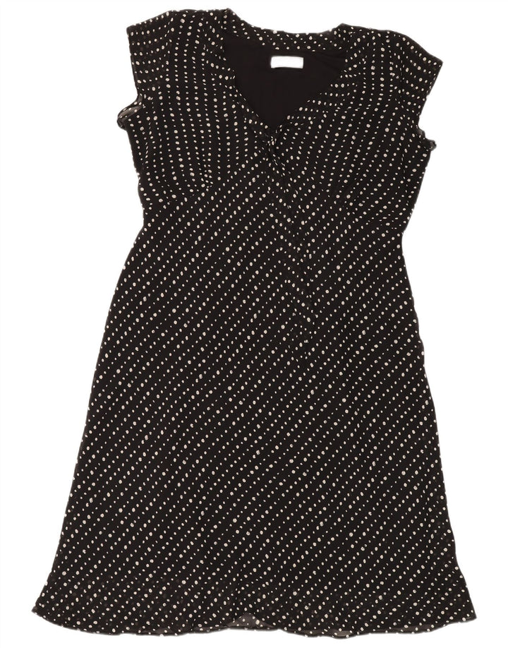 Vestido feminino Wallis A-Line UK 20 2XL poliéster manchado preto