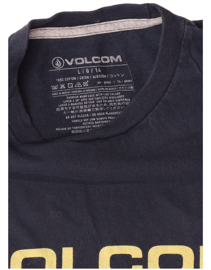 Camiseta gráfica masculina VOLCOM grande algodão azul marinho