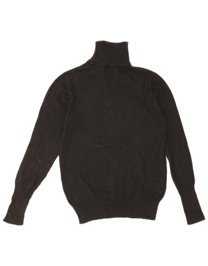 Zara Suéter feminino com gola redonda e gola alta Reino Unido 14 grande preto