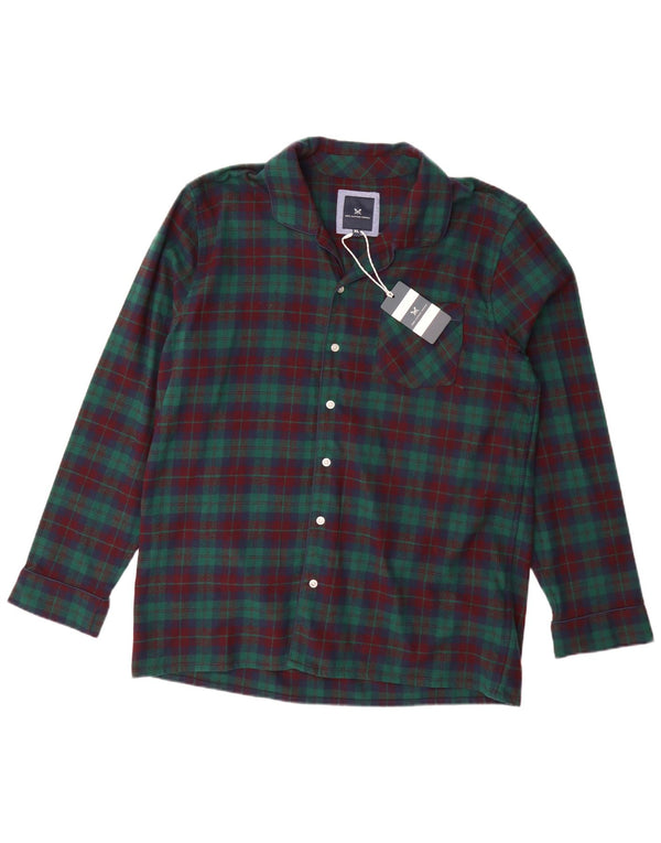 Camisa masculina de flanela Crew Clothing XL algodão xadrez multicolorido