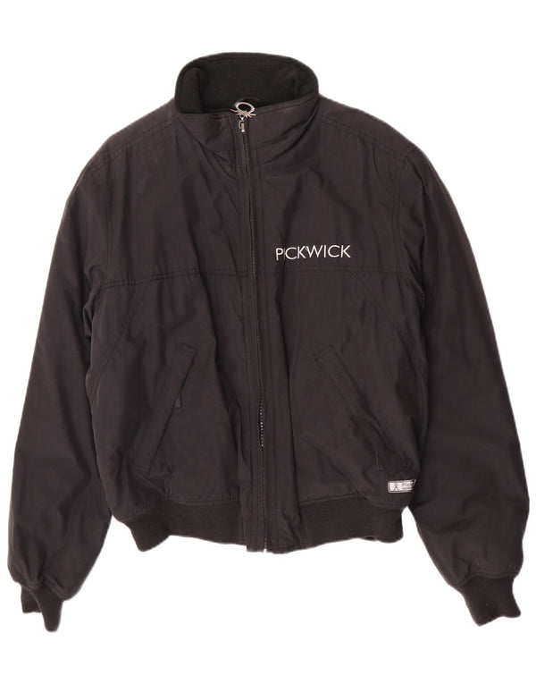 Jaqueta bomber masculina acolchoada Pickwick Reino Unido 38 algodão preto médio