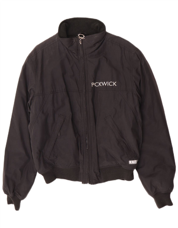 Jaqueta bomber masculina acolchoada Pickwick Reino Unido 38 algodão preto médio