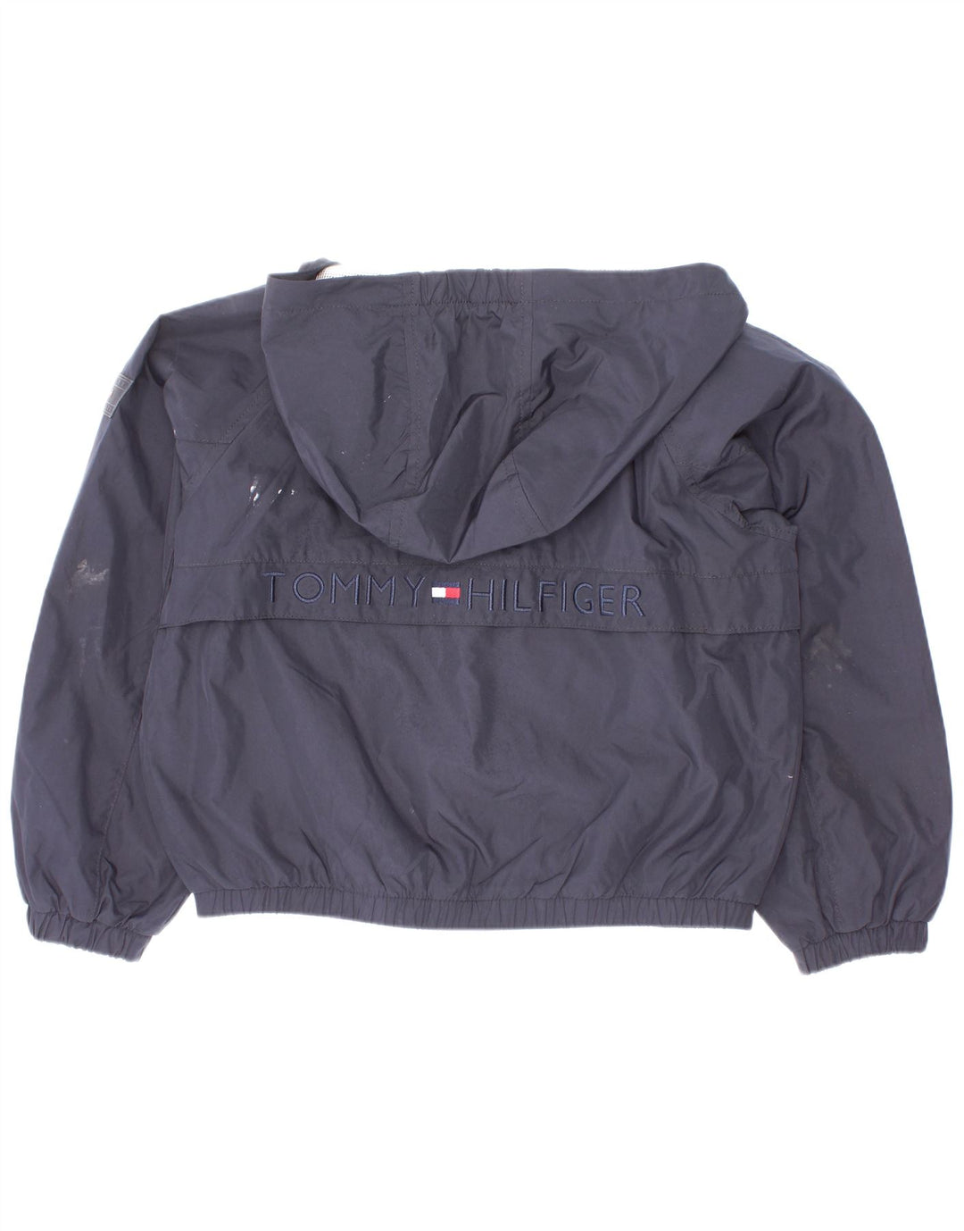 Jaqueta de chuva com capuz gráfico Tommy Hilfiger Boys 5-6 anos azul marinho