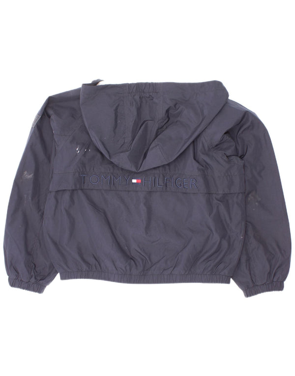 Jaqueta de chuva com capuz gráfico Tommy Hilfiger Boys 5-6 anos azul marinho