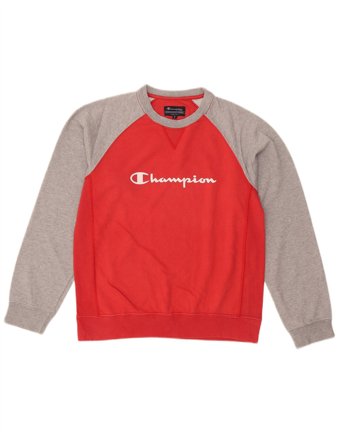 Champion moletom masculino gráfico jumper pequeno colorblock vermelho