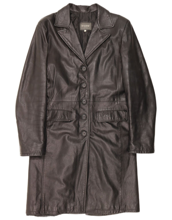 Casaco de couro feminino Barone UK 18 XL couro preto