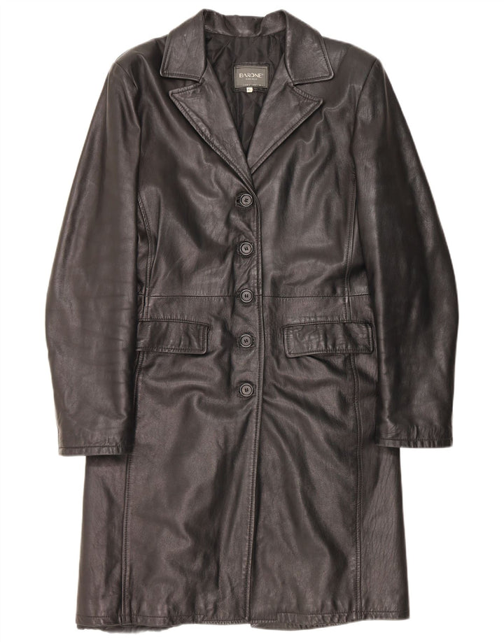Casaco de couro feminino Barone UK 18 XL couro preto