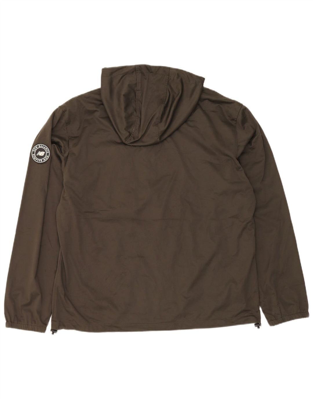 Jaqueta masculina New Balance com capuz e jaqueta grande de poliéster cáqui