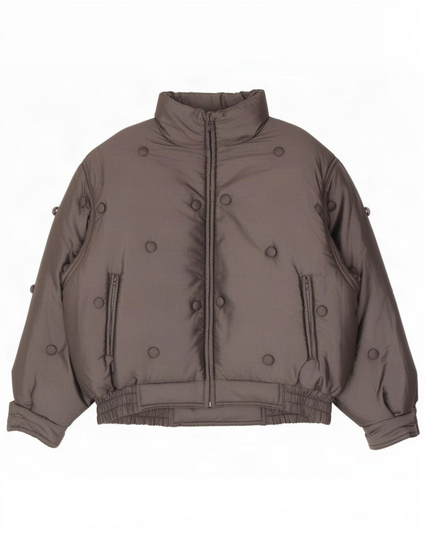 Vintage Womens Oversized Padded Jacket UK 16 Large Grey Polyamide
