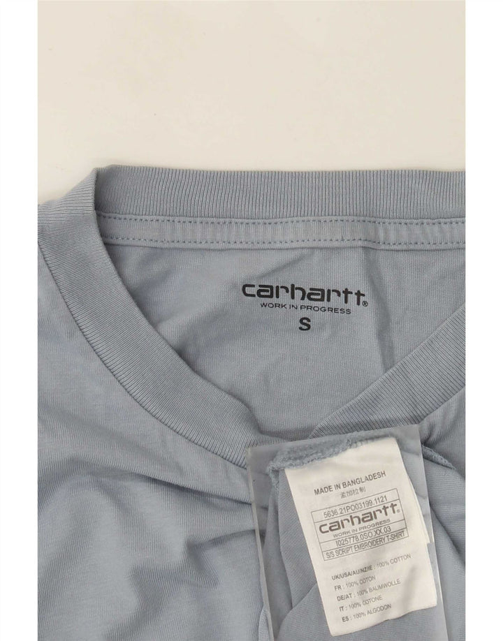 Carhartt Camiseta Masculina Top Pequeno Algodão Azul