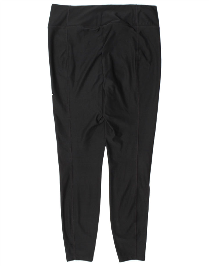 NIKE Womens Dri Fit Leggings UK 14 Large  Black Polyester