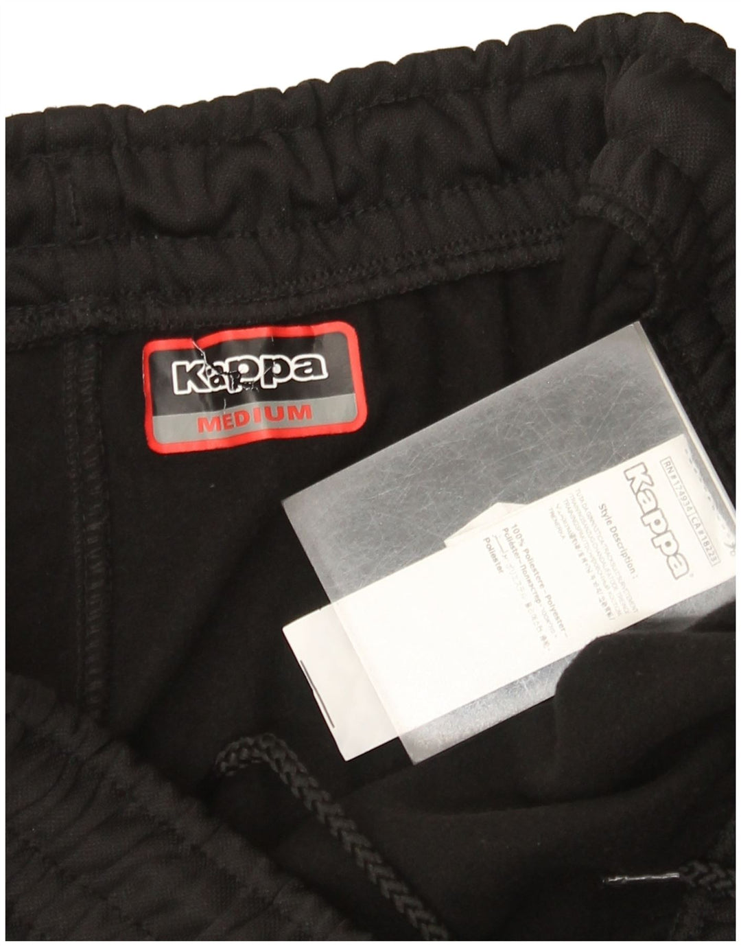 Kappa Mens Bermuda Sport Shorts Médio Preto Poliéster