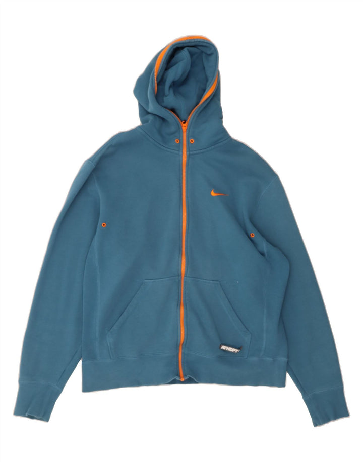 NIKE Mens Zip Hoodie Sweater Large Blue Cotton Vintage Nike and Second-Hand Nike from Messina Hembry 