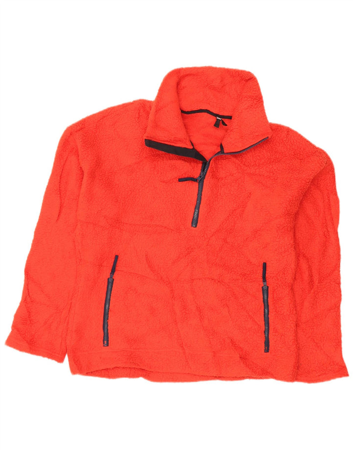 J. CREW Suéter feminino de lã com zíper e gola UK 14 poliéster laranja médio